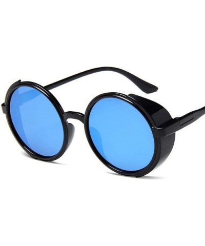 Lady Retro Round Punk Lens Sunglasses Men/Women Vintage Luxury Mirror Tinted Color - 3 - CK198ZZOTXK $31.41 Rimless