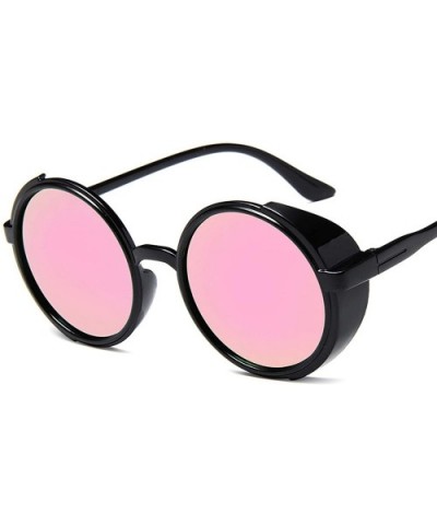 Lady Retro Round Punk Lens Sunglasses Men/Women Vintage Luxury Mirror Tinted Color - 3 - CK198ZZOTXK $31.41 Rimless