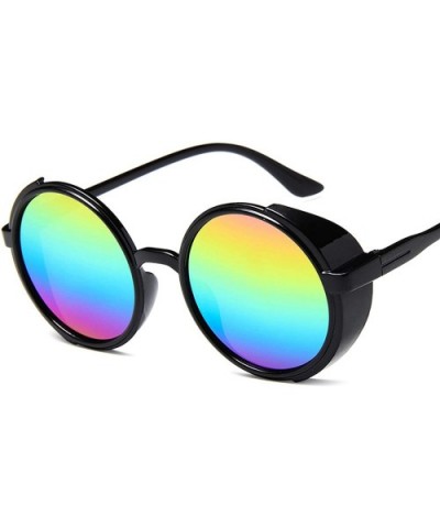 Lady Retro Round Punk Lens Sunglasses Men/Women Vintage Luxury Mirror Tinted Color - 3 - CK198ZZOTXK $31.41 Rimless