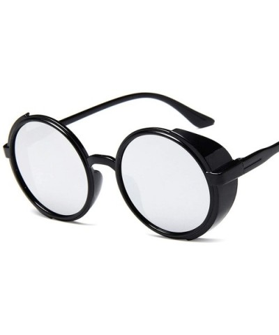 Lady Retro Round Punk Lens Sunglasses Men/Women Vintage Luxury Mirror Tinted Color - 3 - CK198ZZOTXK $31.41 Rimless