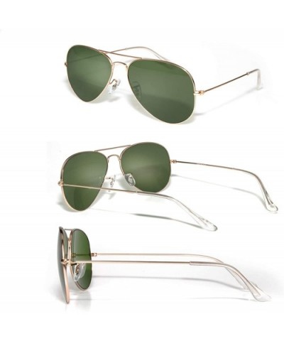 Classic Aviator Sunglasses for Men Women- Metal Frame UV400 Lens Protection Pilot Sunglasses - C818RX6QSYY $7.17 Round