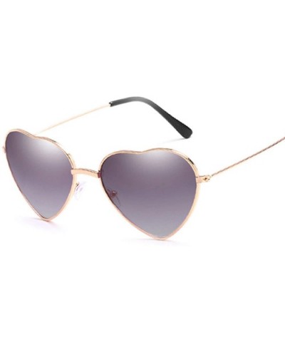 Heart Shaped Sunglasses Women Fashion LOVE Clear Ocean Lenses Pink Sun Glasses Oculos UV400 - Purple - CU197Y76RO7 $11.75 Goggle