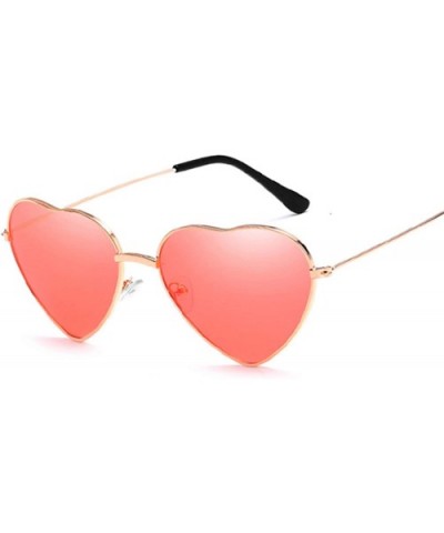 Heart Shaped Sunglasses Women Fashion LOVE Clear Ocean Lenses Pink Sun Glasses Oculos UV400 - Purple - CU197Y76RO7 $11.75 Goggle