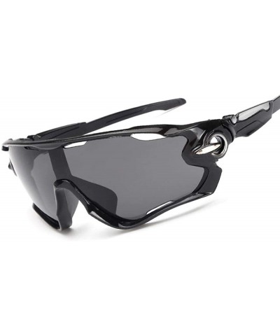 Sports Sunglasses Sports Sunglasses outdoor men's and women's cycling - 1. Bright Black All Grey - C818AZA8HNG $32.16 Sport