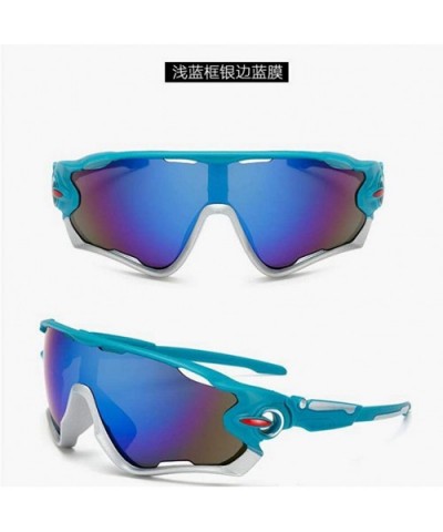 Sports Sunglasses Sports Sunglasses outdoor men's and women's cycling - 1. Bright Black All Grey - C818AZA8HNG $32.16 Sport