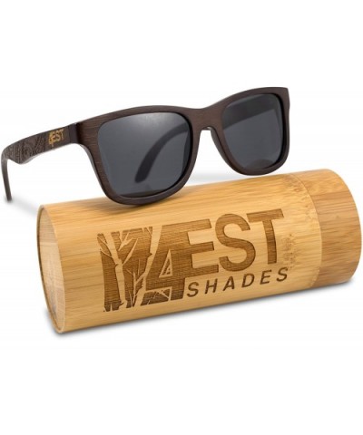 Bamboo Wood Sunglasses - One of a kind Polarized handmade frames from 4ESTShades - Brown - CY188MTK2O8 $21.71 Round