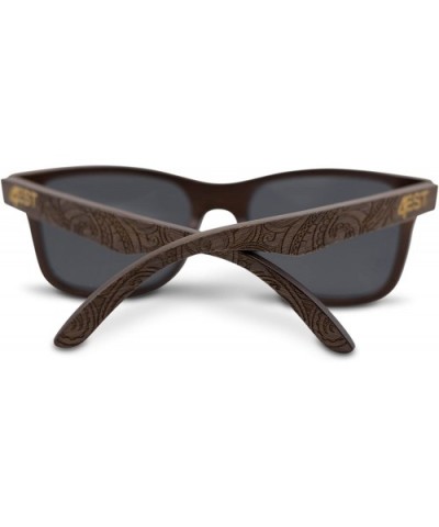 Bamboo Wood Sunglasses - One of a kind Polarized handmade frames from 4ESTShades - Brown - CY188MTK2O8 $21.71 Round