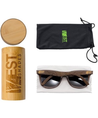 Bamboo Wood Sunglasses - One of a kind Polarized handmade frames from 4ESTShades - Brown - CY188MTK2O8 $21.71 Round