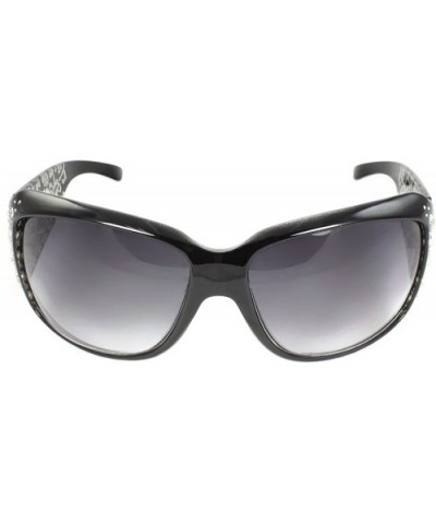 Vintage Shield Lens Fashion Sunglasses Rhinestone Edition (Not Fit-overs) - Black - C611CB13ABN $9.15 Square