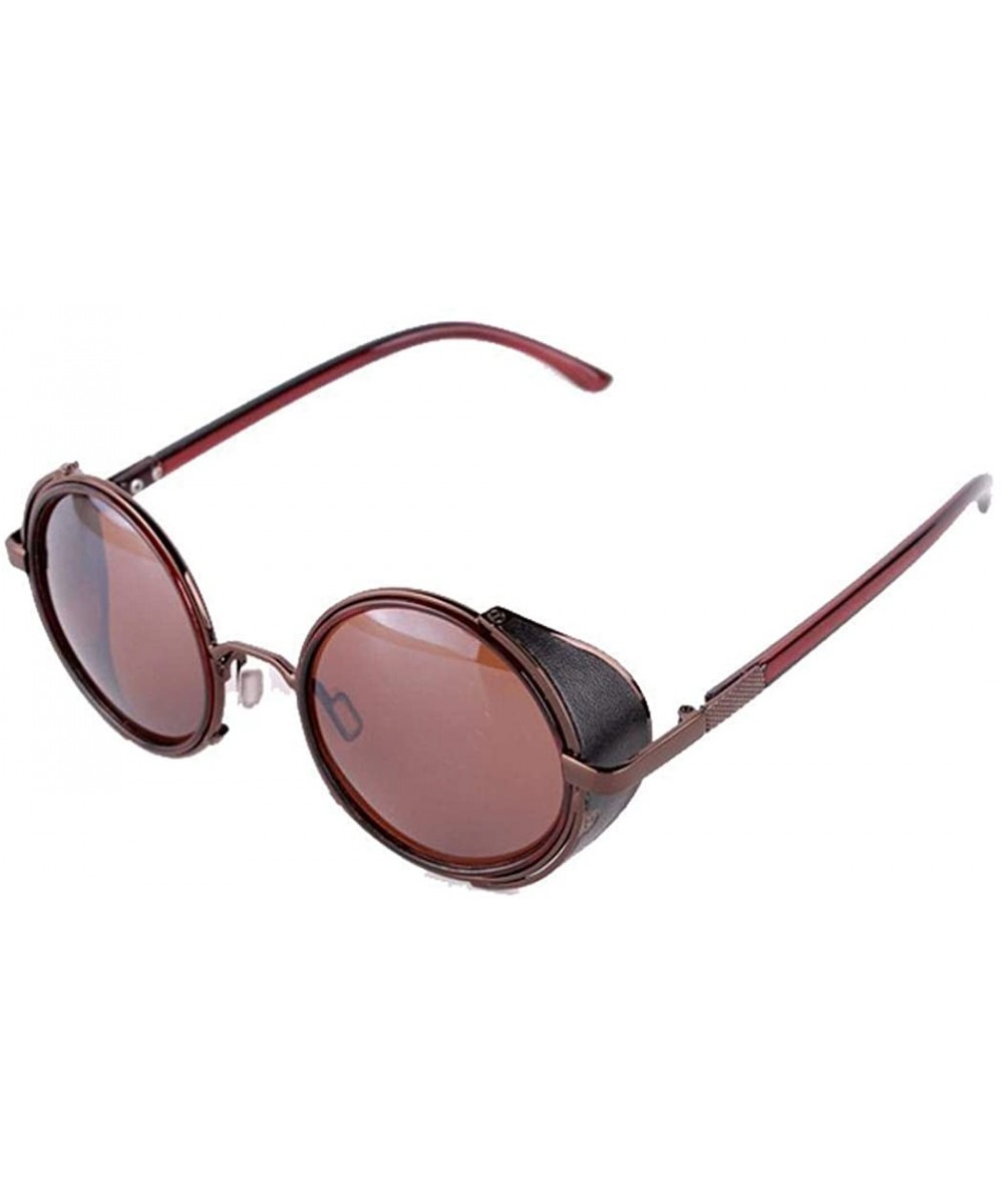 Men Retro Style Sunglasses Round Frame Color Lens Sunglasses Sunglasses - CQ18RA2L99X $28.74 Round