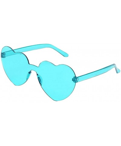 Heart Shaped Love Rimless Sunglasses One Piece Transparent Candy Color Frameless Glasses Tinted Eyewear Slices - CA1905KKQQ5 ...