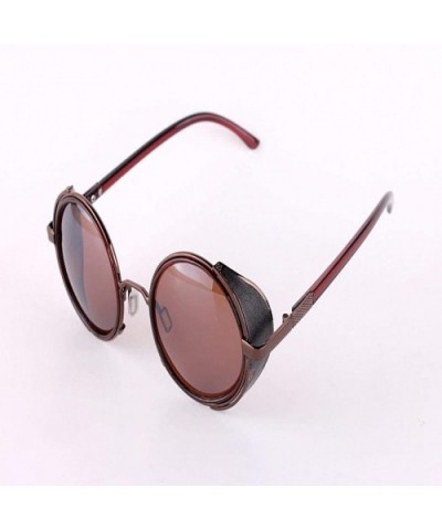 Men Retro Style Sunglasses Round Frame Color Lens Sunglasses Sunglasses - CQ18RA2L99X $28.74 Round