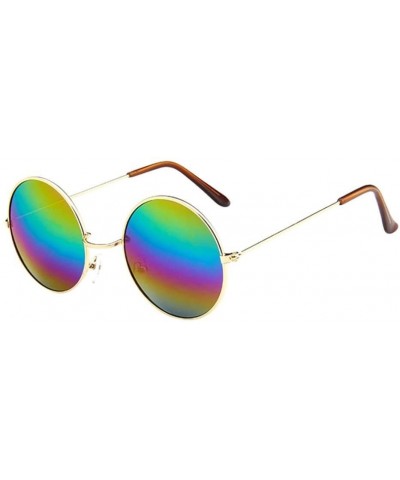 Oversized Round Circle Mirrored Hippie Hipster Sunglasses - Metal Frame (as Picture Show - Multicolor F) - C218EQEDD84 $9.65 ...