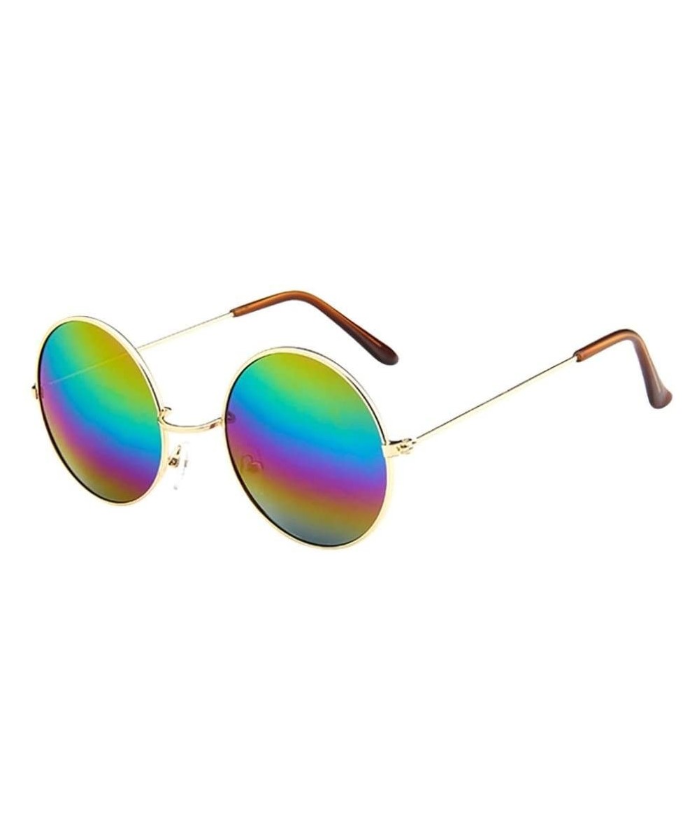 Oversized Round Circle Mirrored Hippie Hipster Sunglasses - Metal Frame (as Picture Show - Multicolor F) - C218EQEDD84 $9.65 ...