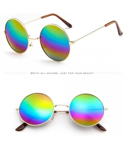 Oversized Round Circle Mirrored Hippie Hipster Sunglasses - Metal Frame (as Picture Show - Multicolor F) - C218EQEDD84 $9.65 ...