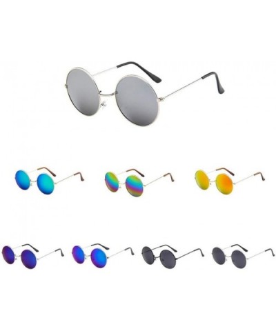 Oversized Round Circle Mirrored Hippie Hipster Sunglasses - Metal Frame (as Picture Show - Multicolor F) - C218EQEDD84 $9.65 ...