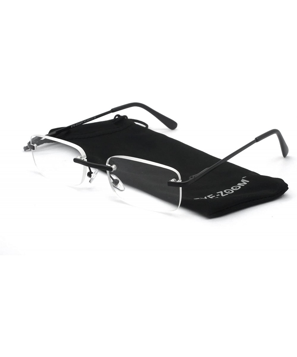 Rimless Reading Glasses Frameless Readers - Black - CO12609SP6R $8.66 Rimless
