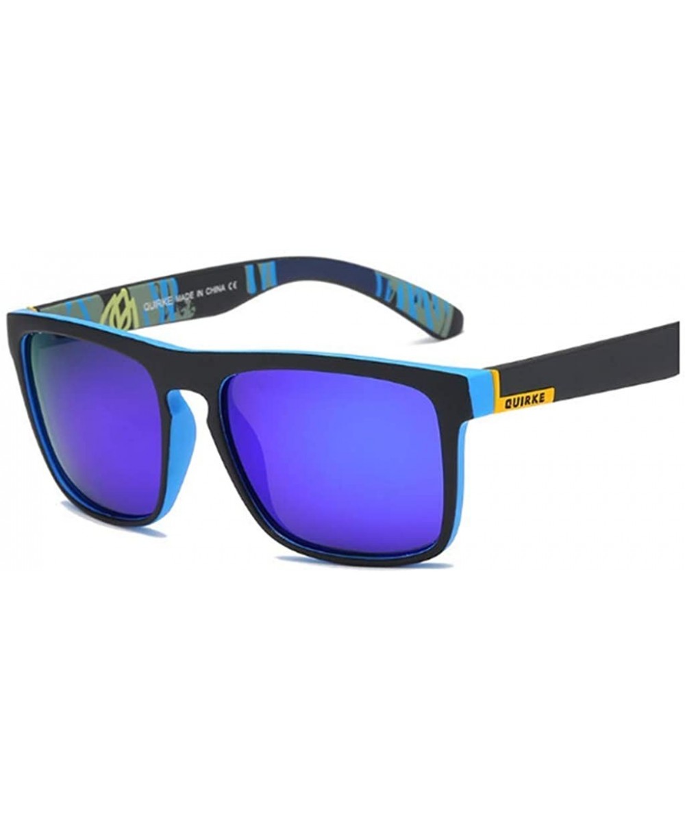 Polarizing Sunglasses Suitable Baseball - Black Blue Frame Blue Lens - C718Y0TLMYU $31.56 Sport