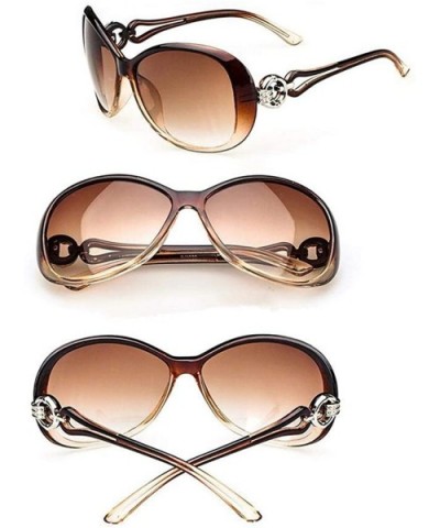 Almost Women Fashion Oval Shape UV400 Framed Sunglasses Sunglasses for Ladies - Coffee - CG194L4EAIC $12.74 Oval