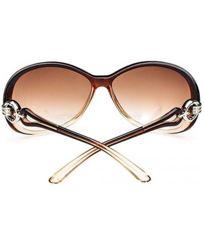 Almost Women Fashion Oval Shape UV400 Framed Sunglasses Sunglasses for Ladies - Coffee - CG194L4EAIC $12.74 Oval