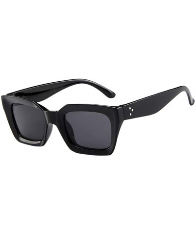 Womens Boyfriend Style Oversize Frame Sunglasses - Retro Square Sunglasses For Women With Flat Lens - F - CJ18YS7RKGZ $5.09 O...