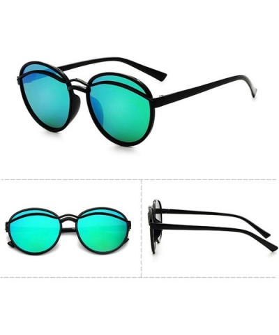 Classic style Round Sunglasses for Men or Women Plate Resin UV 400 Protection Sunglasses - Green - CY18SZTIO9W $14.50 Oval