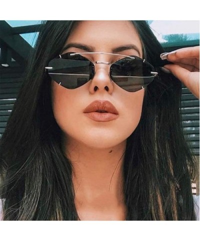 Claw Rimless Sunglasses Designer Sunglasses Women Men Shades Clear Lens Sun Glasses Eyewear - 2 - CB18Y8ELYAO $15.13 Rimless