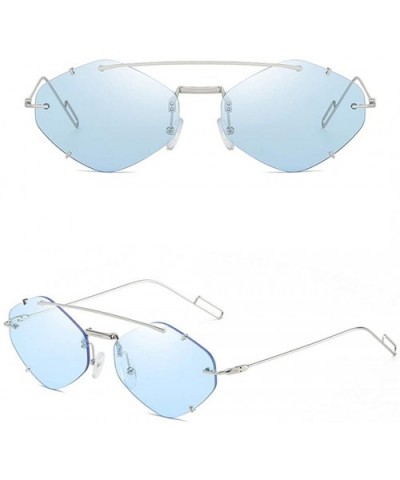 Claw Rimless Sunglasses Designer Sunglasses Women Men Shades Clear Lens Sun Glasses Eyewear - 2 - CB18Y8ELYAO $15.13 Rimless