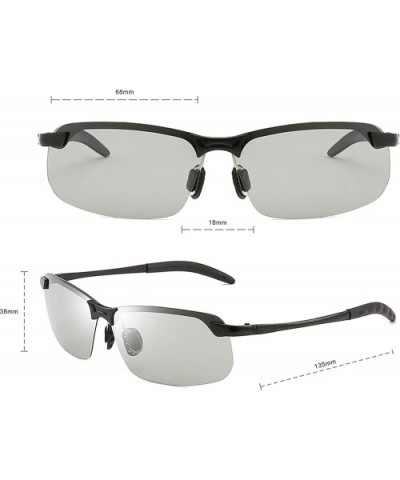 Men's Fashion Driving Sports Polarized Sunglasses UV Protection Sunglasses for Men - Black+gray - CY18R4L0ON8 $6.98 Sport