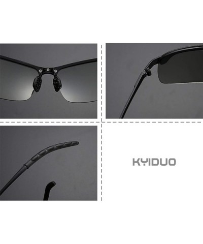 Men's Fashion Driving Sports Polarized Sunglasses UV Protection Sunglasses for Men - Black+gray - CY18R4L0ON8 $6.98 Sport