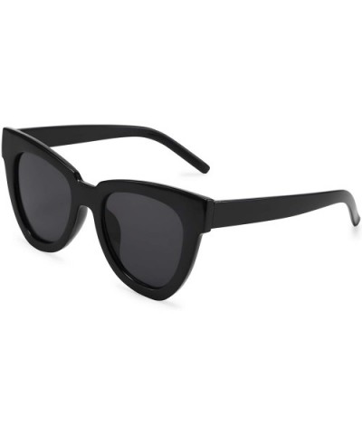 Retro Cat Eye Sunglasses Women Men Vintage Square Cateye UV400 Sunglasses B2586 - Black - C9199KX0EGE $8.94 Cat Eye