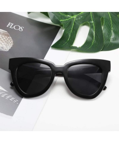 Retro Cat Eye Sunglasses Women Men Vintage Square Cateye UV400 Sunglasses B2586 - Black - C9199KX0EGE $8.94 Cat Eye