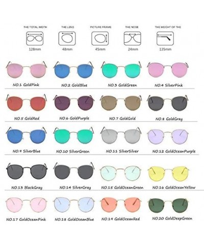 Sunglasses Mirror Classic Glasses Driving - Goldoceangreen - C2198N50TK6 $13.73 Round