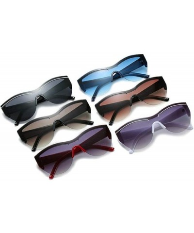 Fashion New One-piece Cat Sunglasses Brand Designer Ultralight Lady Glasses UV400 - Green - CJ18U73WGDS $10.79 Goggle