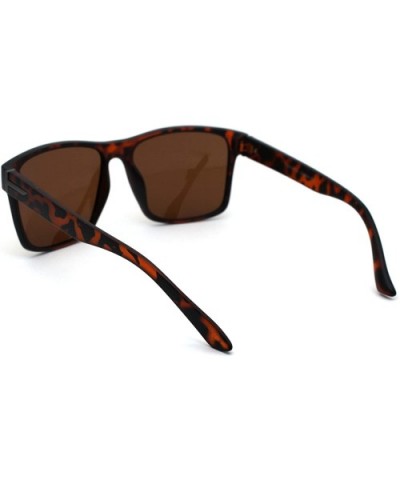 Polarized Mens Rectangular Minimal Sport Plastic Sunglasses - Tortoise Brown - CR19993QHET $7.15 Sport