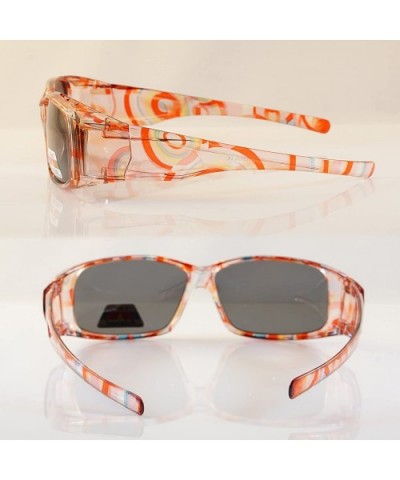 Abstract Floral Art Translucent Rectangle Polarized OTG Sunglasses P015 - Pink Swirl - C818D2XLXWI $11.21 Square