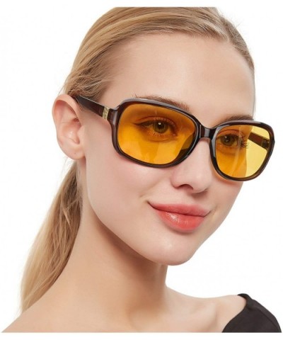 Oversized Night-Driving Glasses for Women - Anti-glare Night-Vision Polarized Yellow Lenses Relieve Eyes Strain - CO18UQI0EU8...