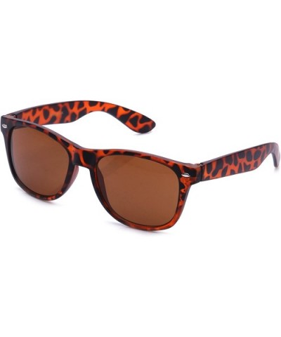 80's Classic Horned Rim Vintage Polarized Anti-Glare 100% UV Protection Sunglasses for Women and Men - Tortoise 2 - CB17Z2USN...