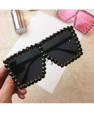 Crystal Oversized Sunglasses Transparent Sunglassesoutdoor - C1197T982WR $29.95 Oversized