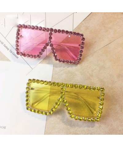 Crystal Oversized Sunglasses Transparent Sunglassesoutdoor - C1197T982WR $29.95 Oversized