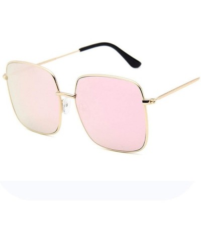 Luxury Square Sunglasses Women Retro Alloy Frame Big Sun Glasses Vintage Gradient Oculos Feminino - Gold Pink - CU19856QMWW $...