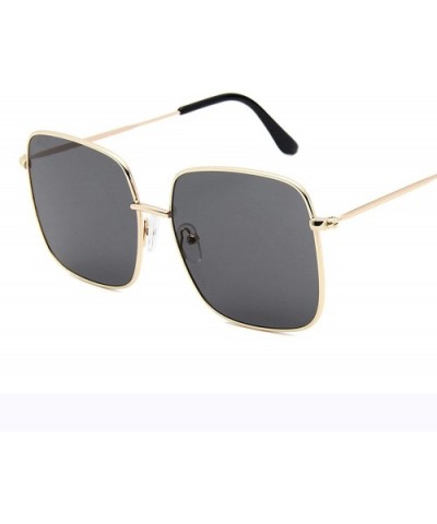 Luxury Square Sunglasses Women Retro Alloy Frame Big Sun Glasses Vintage Gradient Oculos Feminino - Gold Pink - CU19856QMWW $...
