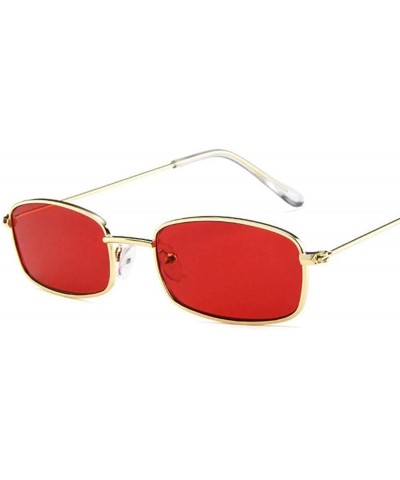 Women Metal Sunglasses Men Retro Small Square Sun Glasses Female Yellow Pink - Gclear - C718YZW7O4C $5.61 Square