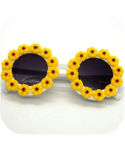 Flower Kids Sunglasses Small Round Handmade Diamond Eyewear 2020 Summer Beach Children Party Eyeglasses Gafas - CF197Y6GZMG $...