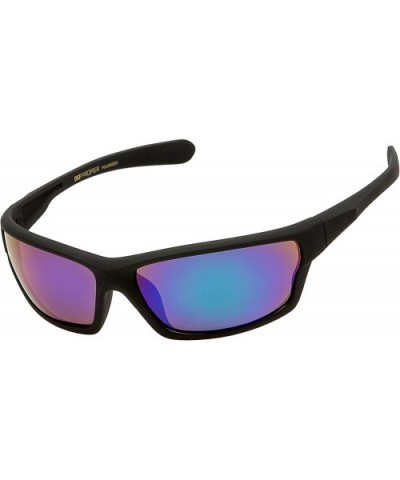 Polarized Wrap Around Sports Sunglasses - Black Matte Rubberized - Mystic Mirror - CH18CT9TCEM $8.46 Wrap