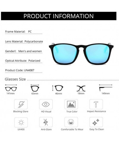 Classic Sunglasses Polarized Protection Mirrored - 1black/Blue - CR18T85UU4D $8.60 Aviator