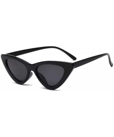 Cute Sexy Retro Cat Eye Sunglasses Women Small Black White Triangle Vintage Cheap Sun Glasses Red UV400 - C1black - CT1985660...