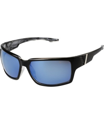 Hauler Polarized Wrap Sunglasses - Shiny Black/Blue Crystal - CV12GKWN0NR $14.05 Wrap