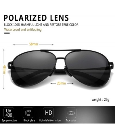 Polarized Aviator Sunglasses for Men - Metal Frame Sports UV 400 Protection Mens Women Sunglasses 2261 - C518UW0MR9U $18.28 A...