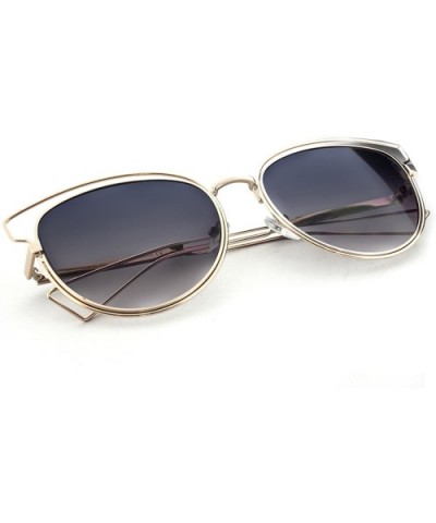 Wild Safari Retro Horn Rimmed Frame Sunglasses UV400 - Gold Black - C812IPRS3S7 $6.51 Rectangular
